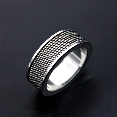 New Fashion Titanium Steel Stainless Steel Mesh Ring MaleTrend Index Finger Ring Jewelry Gift Hot Sale
