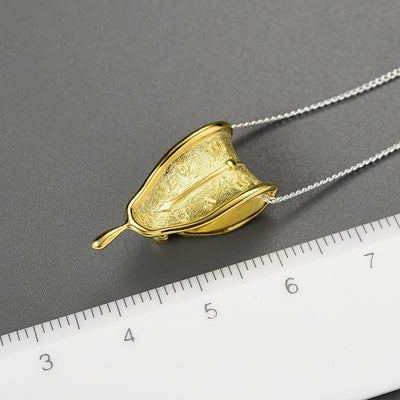Lotus Fun Eternity Necklace – 18K Gold Clock-Shaped Pendant, 925 Sterling Silver Original Jewelry, Symbol of Love Forever for Women.
