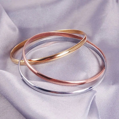 Trendy Titanium Steel Three-color Three-ring Bracelet Creative For Women Men Charm Cuff Bangle Bracelet Jewelry Festival Gifts