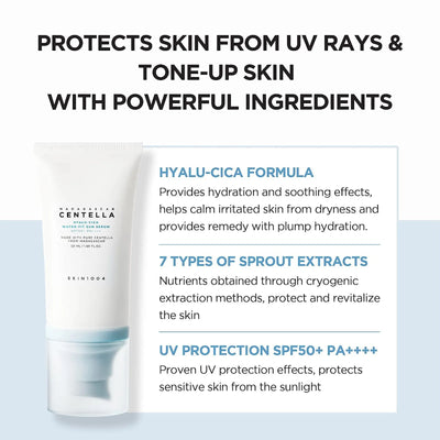 SKIN1004 Hyaluronic acid Centella asiatica water-based sunscreen moisturizing light nourishing Korean skin care products 50ML