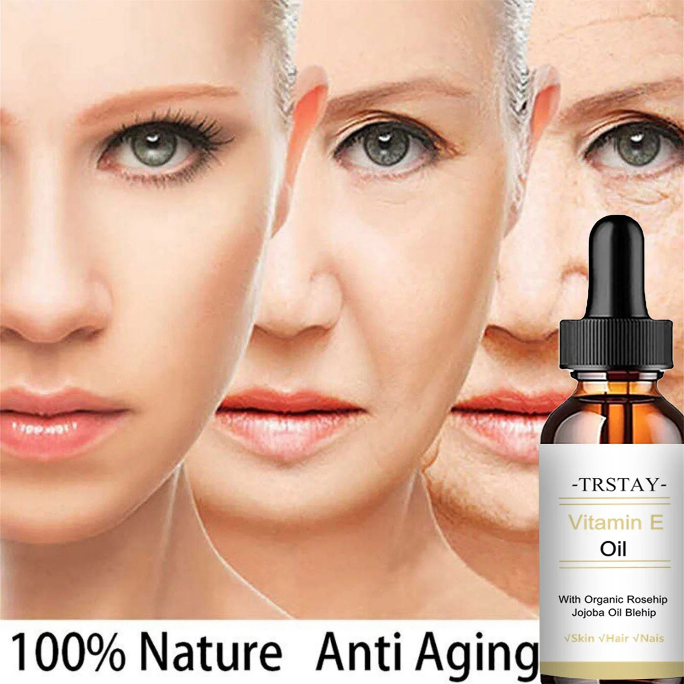 100% Pure Vitamin E Jojoba Oil – Natural Facial Care Essence for Deep Moisturizing, Skin Repair, Anti-Aging & Nourishing Glow.