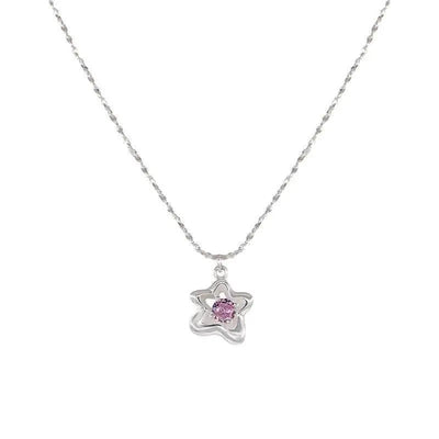 2023 New Bling Star Necklace – 925 Sterling Silver Clavicle Chain Jewelry for Women, Elegant Fashion Birthday Gift & Accessories.