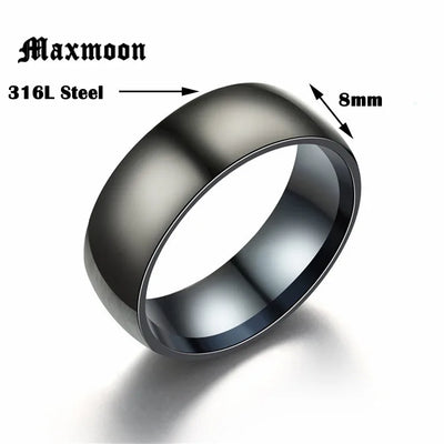 Maxmoon Fashion Black Titanium Ring Men Matte Finished Classic Engagement  Jewelry Rings For Male  Wedding Bands Anillos 2018