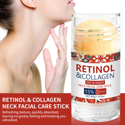 Retinol & Collagen Facial Care Stick - 40g, Day & Night Use, Non-Greasy & Moisturizing Neck Facial Care Stick