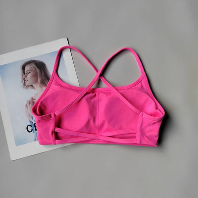 Beauty Back Sports Bra Women Seamless Halter Top High Support Push-up Open Back Gym Wear Fitness Yoga Workout Underwear Top
