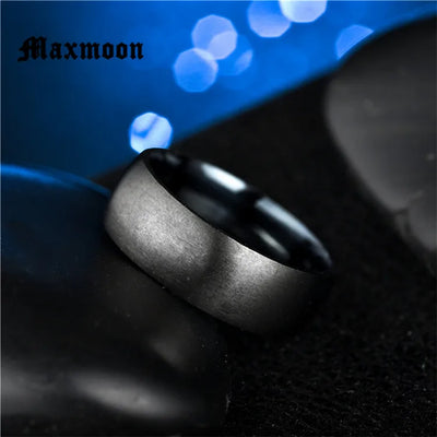Maxmoon Fashion Black Titanium Ring Men Matte Finished Classic Engagement  Jewelry Rings For Male  Wedding Bands Anillos 2018