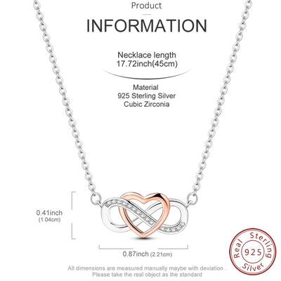 Original 925 Sterling Silver Jewelry Set – Eternal Love Necklace, Ring & Earrings for Women, Light Luxury Fashion & Elegant Gift.