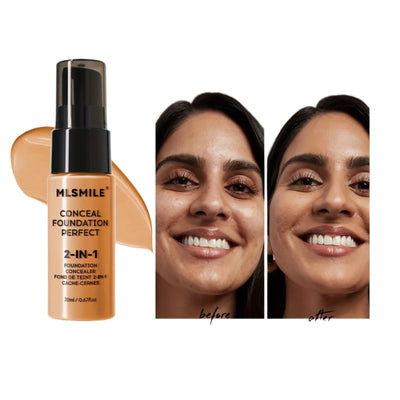 2-i-1 oljekontrollerande flytande foundation & concealer, långvarig