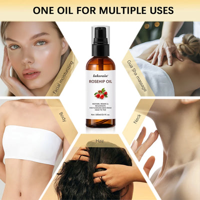 Organic Rosehip Oil Rose Hips Face Oils 30ml Fast-Absorbing Skin Care Moisturizer Face Oil Organic Rosehip Seed Oil Essence