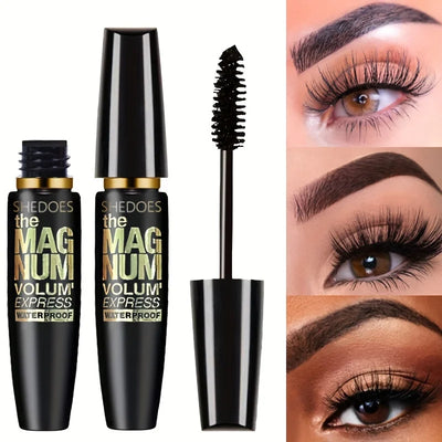 4D svart mascara – förtjockar, förlänger, böjer, vattenfast fiberformula