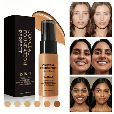 2-i-1 oljekontrollerande flytande foundation & concealer, långvarig