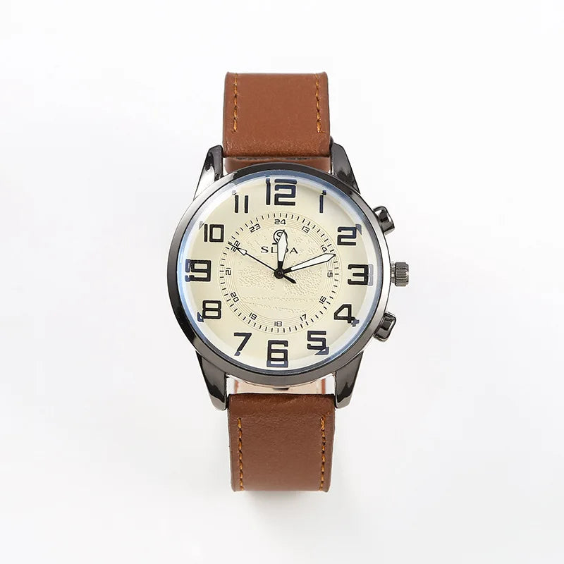Men's Exquisite Male Leather Quartz Wristwatch Business Gentle Clock Casual Watch Elegant Relogio Masculino Fashion Saati Gift