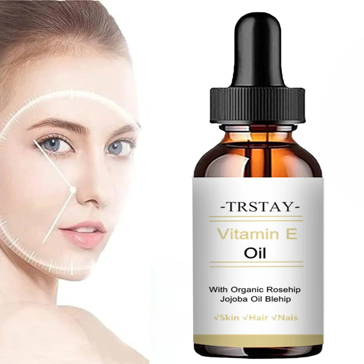 100% Pure Vitamin E Jojoba Oil – Natural Facial Care Essence for Deep Moisturizing, Skin Repair, Anti-Aging & Nourishing Glow.