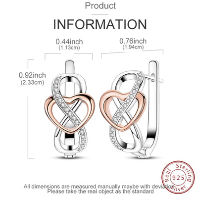 Original 925 Sterling Silver Jewelry Set – Eternal Love Necklace, Ring & Earrings for Women, Light Luxury Fashion & Elegant Gift.