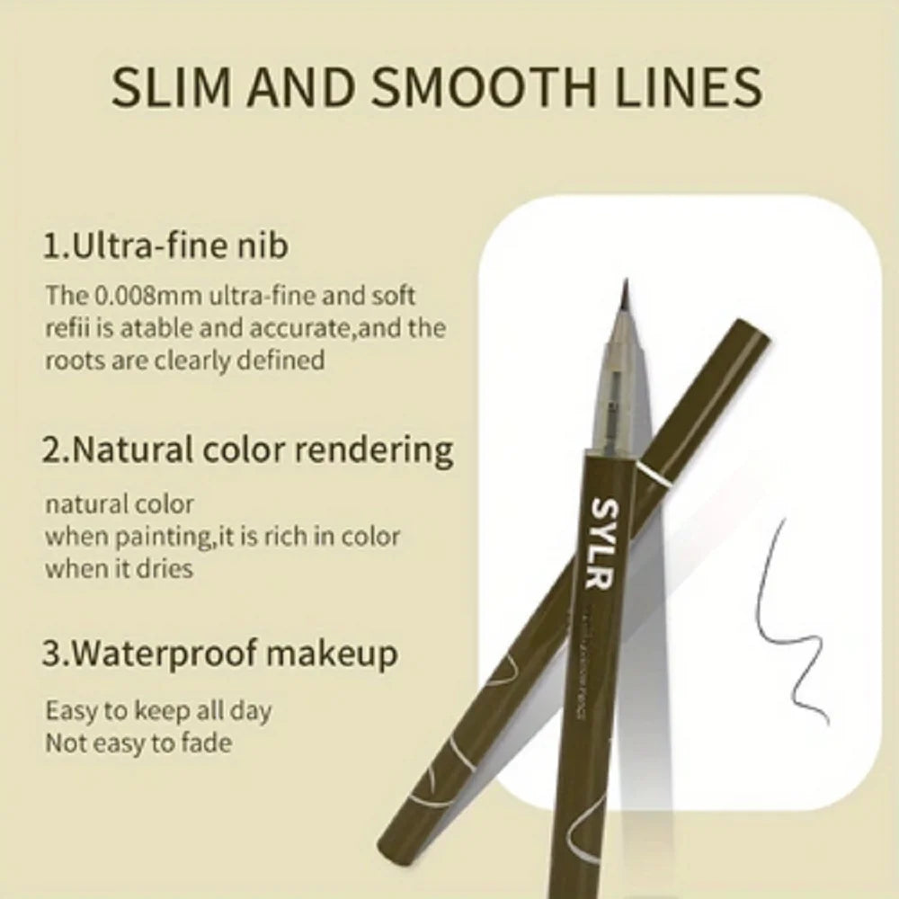 0,008 mm vattentät ögonbrynspenna – smudge-proof, pigmenterad