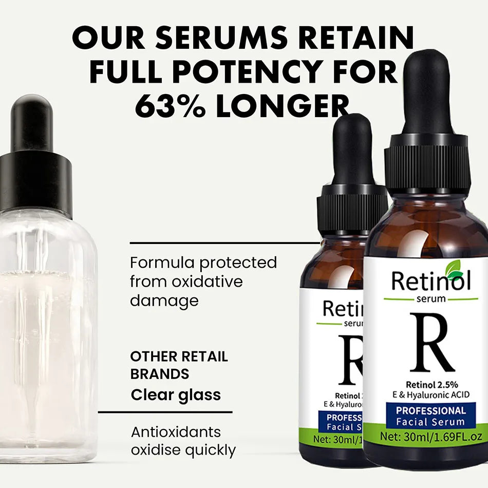 Facial Serums Skin Care Set  Moisturizing Retinol +Hyaluronic Acid + Vitamin C Serum Brightening Firming, & Hydrating Face Serum