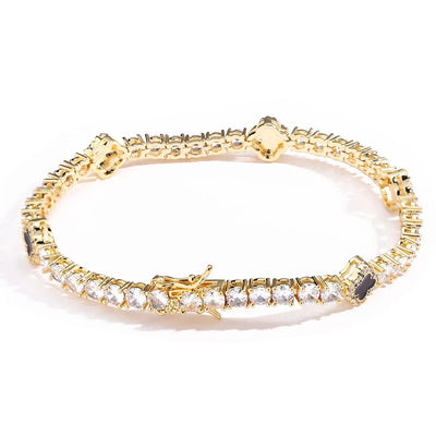 NY Fashion Dainty Tennis Chain – Gold/Silver Plated Zircon Necklace, Luxury Hip Hop Jewelry for Men & Women Party Gifts.
