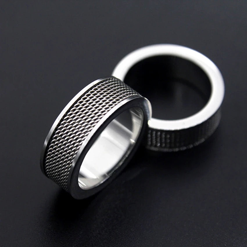 New Fashion Titanium Steel Stainless Steel Mesh Ring MaleTrend Index Finger Ring Jewelry Gift Hot Sale