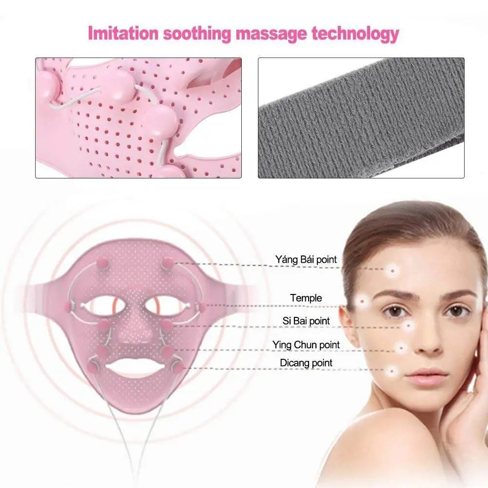 3D Silicone Facial Mask Massager – Electric Vibration Beauty Device for V-Face Lifting, Skin Tightening & Rejuvenating Facial Care.