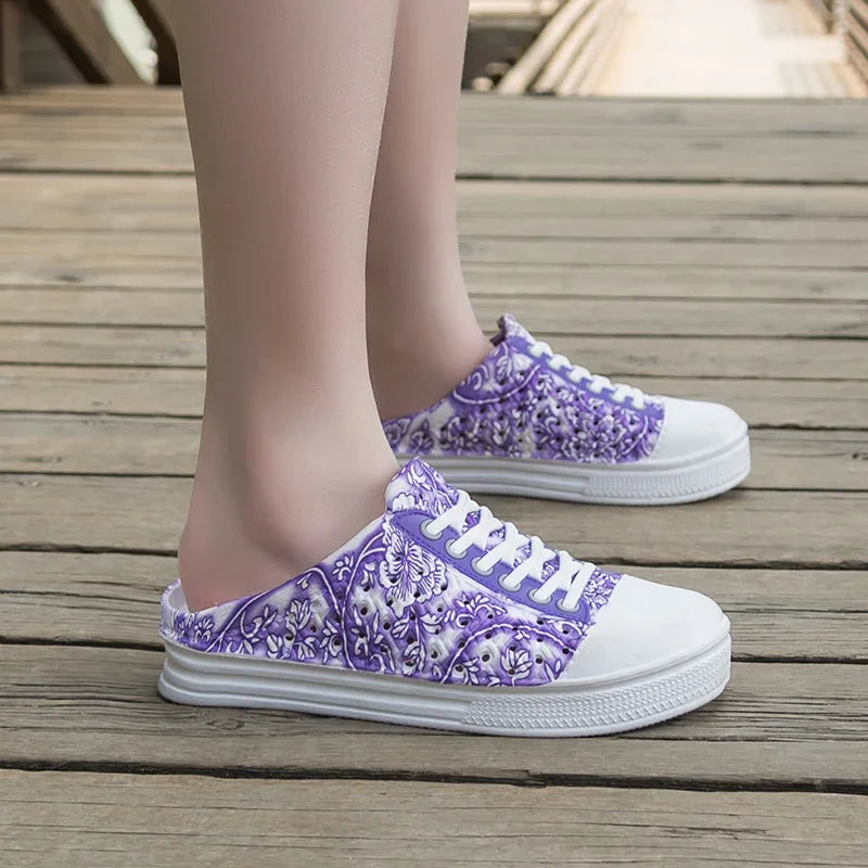 Women’s Outdoor Casual Shoes – Summer Breathable Round Toe Flats, Comfortable Non-Slip Sneakers, Fashion Sports Footwear & Stylish Zapatillas Mujer.