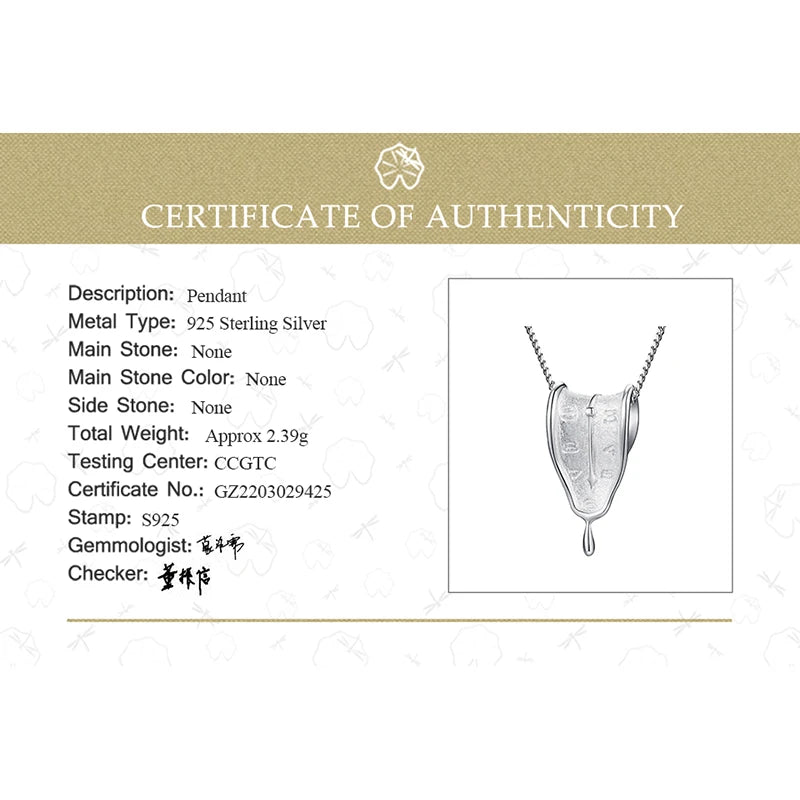 Lotus Fun Eternity Necklace – 18K Gold Clock-Shaped Pendant, 925 Sterling Silver Original Jewelry, Symbol of Love Forever for Women.