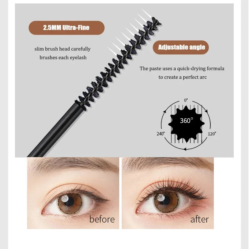 Silkefiber-mascara – förlängande, vattentät, snabbtorkande, matt finish