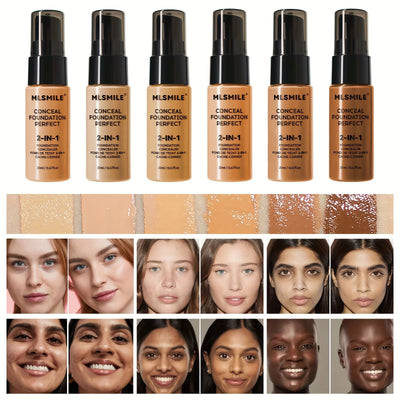 2-i-1 oljekontrollerande flytande foundation & concealer, långvarig