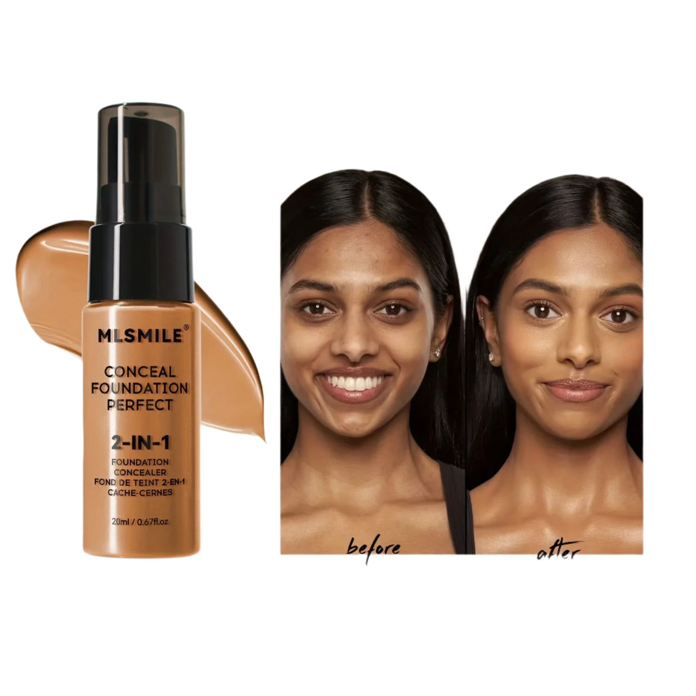 2-i-1 oljekontrollerande flytande foundation & concealer, långvarig