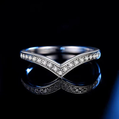 100% Pass Diamond tester Pen Moissanite Ring Matching Wedding Diamond Band for Women 925 Sterling Silver Female Single Tail Ring