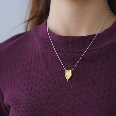 Lotus Fun Eternity Necklace – 18K Gold Clock-Shaped Pendant, 925 Sterling Silver Original Jewelry, Symbol of Love Forever for Women.