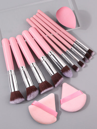 High Grade Pink makeup brush quality synthetic foundation brush Makeup sponge Makeup puff professional makeup tool set