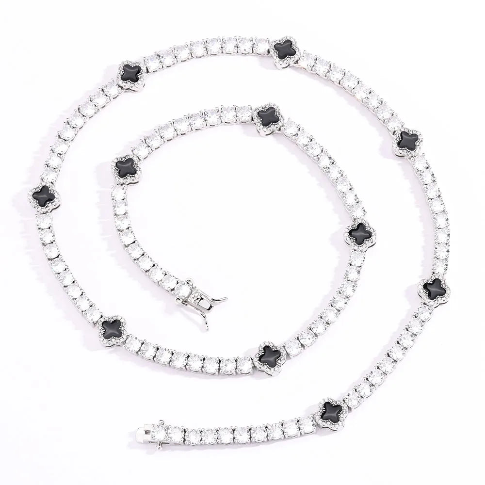 NY Fashion Dainty Tennis Chain – Gold/Silver Plated Zircon Necklace, Luxury Hip Hop Jewelry for Men & Women Party Gifts.