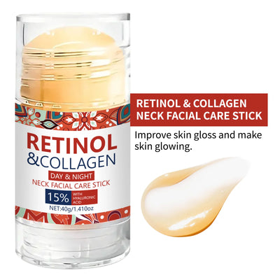 Retinol & Collagen Facial Care Stick - 40g, Day & Night Use, Non-Greasy & Moisturizing Neck Facial Care Stick