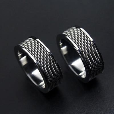 New Fashion Titanium Steel Stainless Steel Mesh Ring MaleTrend Index Finger Ring Jewelry Gift Hot Sale