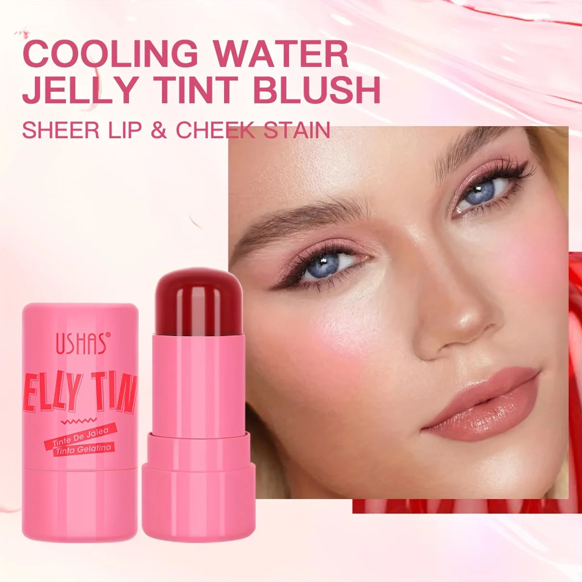 4-i-1 jellystick – rouge, läppbalsam, ögonskugga