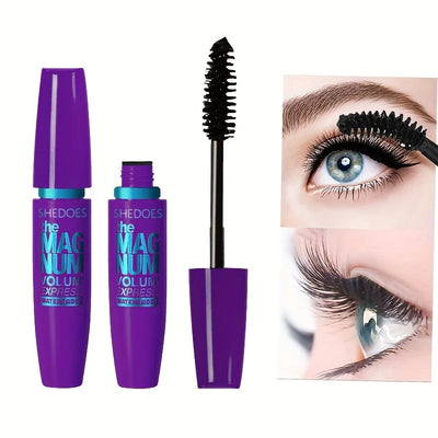 4D svart mascara – förtjockar, förlänger, böjer, vattenfast fiberformula