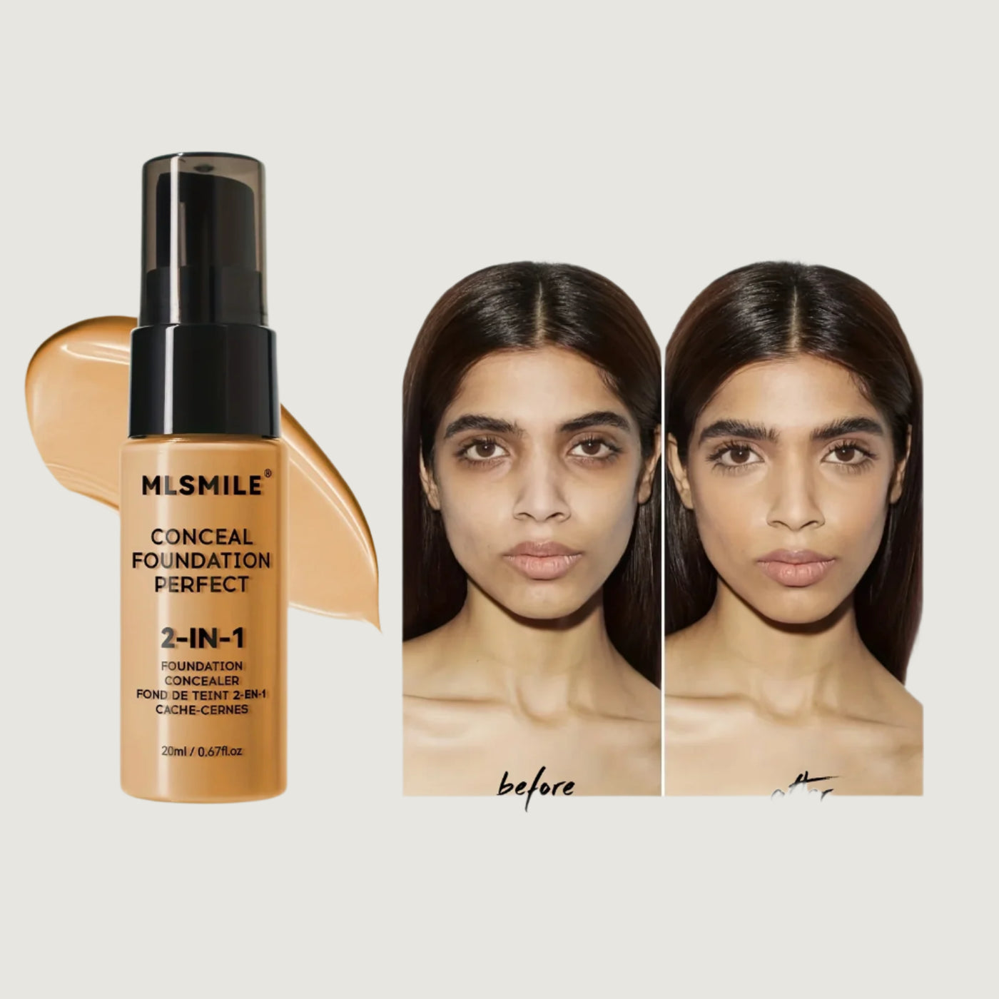 2-i-1 oljekontrollerande flytande foundation & concealer, långvarig