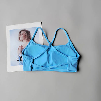 Beauty Back Sports Bra Women Seamless Halter Top High Support Push-up Open Back Gym Wear Fitness Yoga Workout Underwear Top