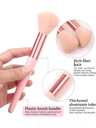Professional makeup brush set, 15 Commonly Used Makeup Brushes, makeup sponge puff, Eyebrow Trimmer, waterproof makeup bag