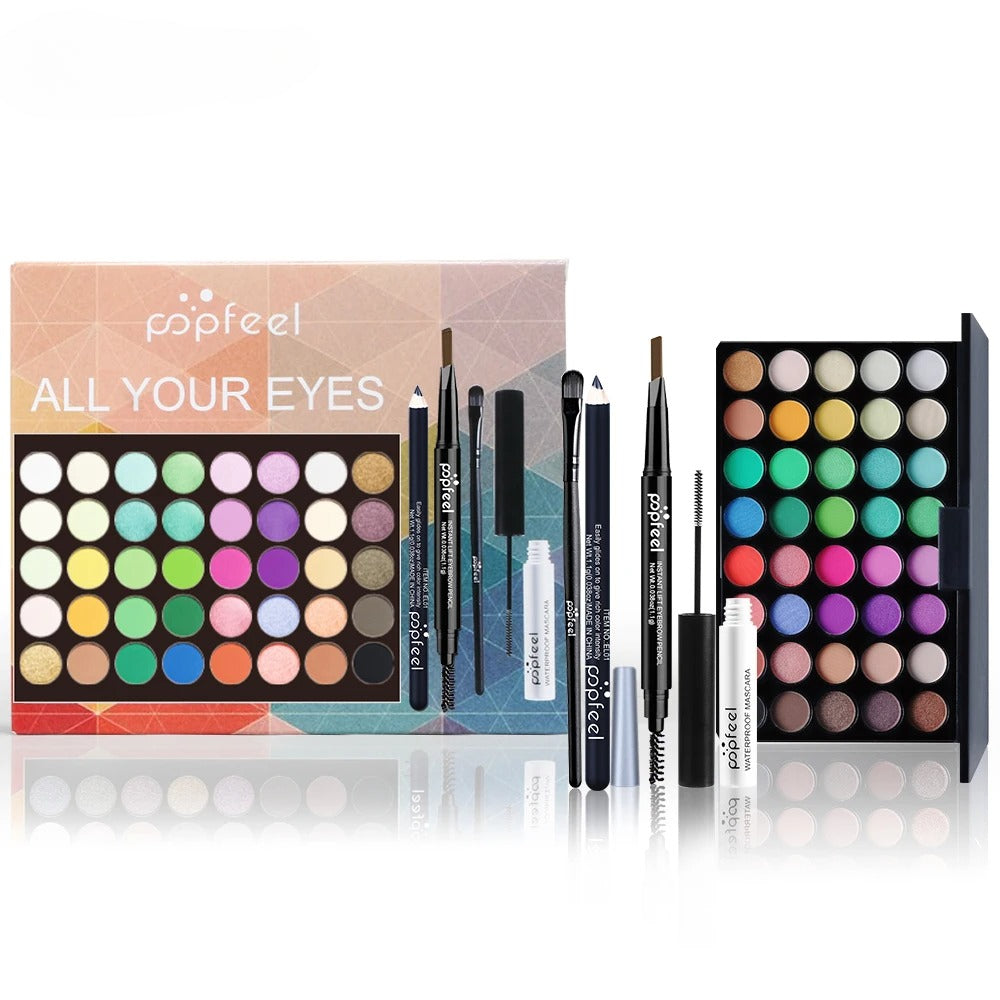 Ögonmakeupset – palett, eyeliner, mascara och verktyg
