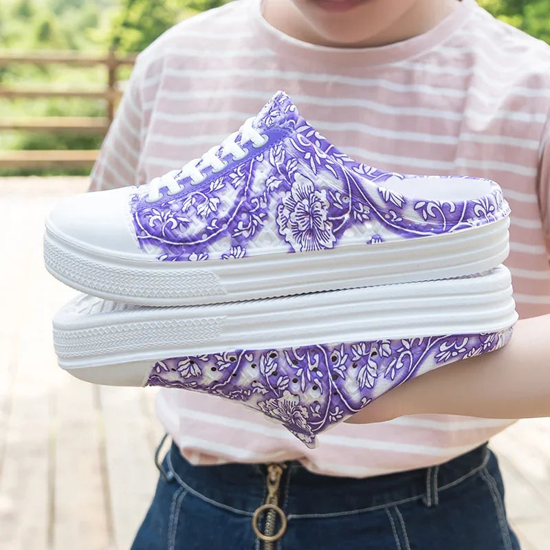 Women’s Outdoor Casual Shoes – Summer Breathable Round Toe Flats, Comfortable Non-Slip Sneakers, Fashion Sports Footwear & Stylish Zapatillas Mujer.