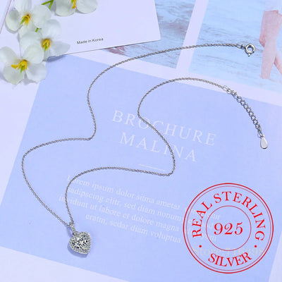 Top Quality 925 Sterling Silver Necklace – Forever Love Heart Pendant with Big CZ Charm, Dainty Jewelry Gift for Women & Valentine’s.