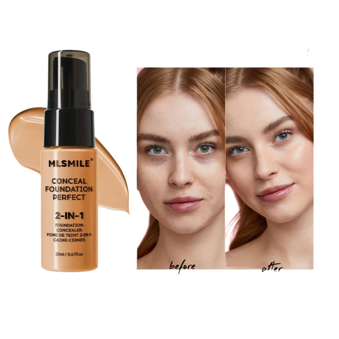 2-i-1 oljekontrollerande flytande foundation & concealer, långvarig