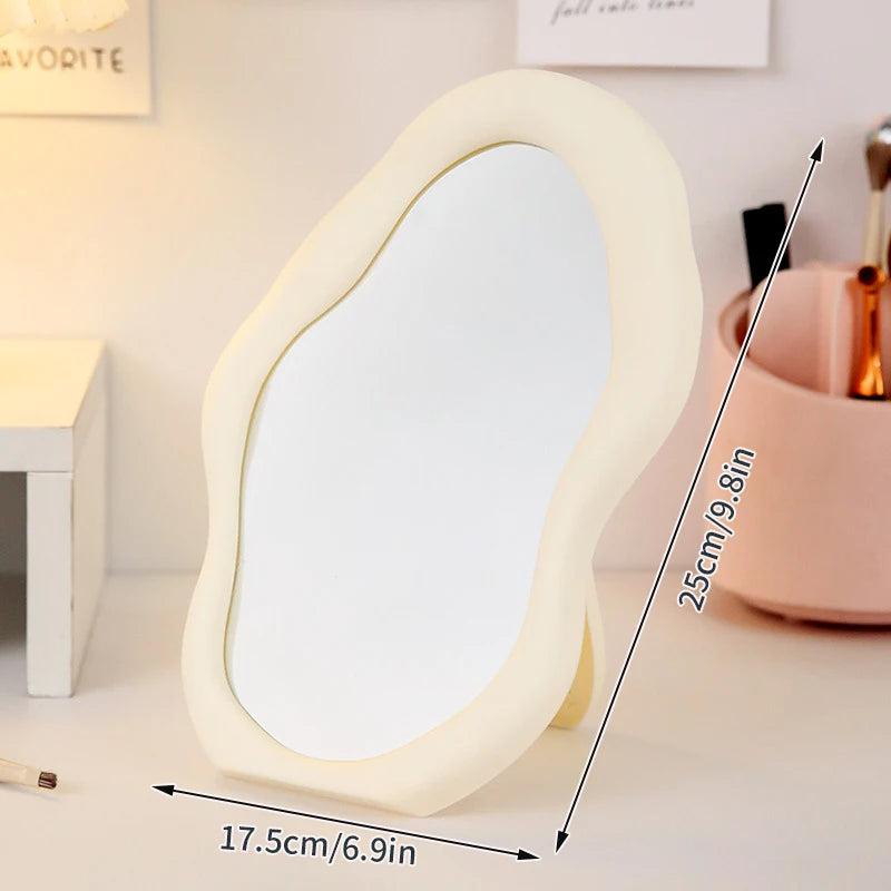 Irregular Makeup Mirrors Desktop Makeup Mirror Ins Cloud Makeup Mirror Aesthetic Room Decor Woman Makeup Supplies