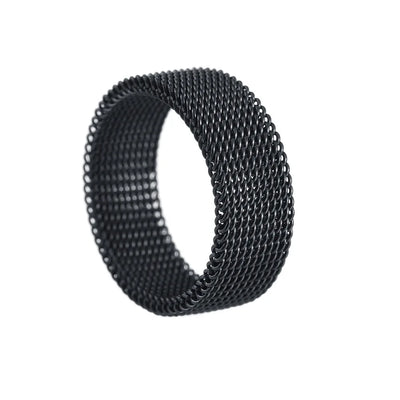 New Fashion Titanium Steel 8MM Grid Mesh Ring Woman For Men High Quality Simple  Multi-color Jewelry Party Gifts ﻿