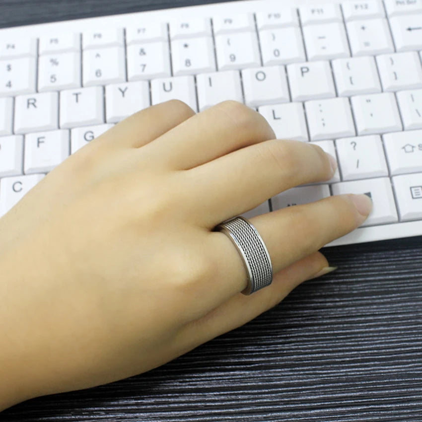 New Fashion Titanium Steel Stainless Steel Mesh Ring MaleTrend Index Finger Ring Jewelry Gift Hot Sale