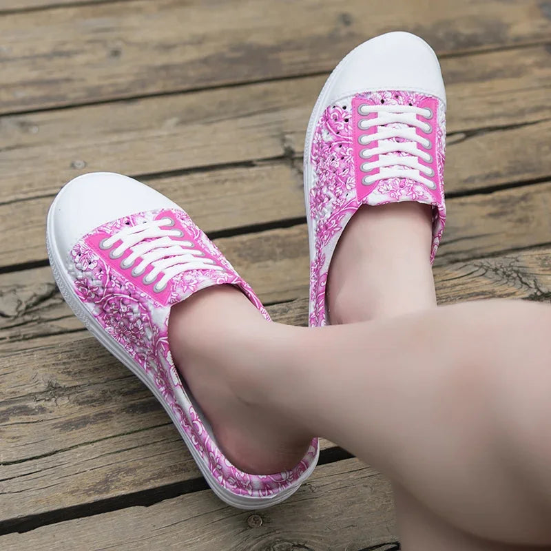Women’s Outdoor Casual Shoes – Summer Breathable Round Toe Flats, Comfortable Non-Slip Sneakers, Fashion Sports Footwear & Stylish Zapatillas Mujer.