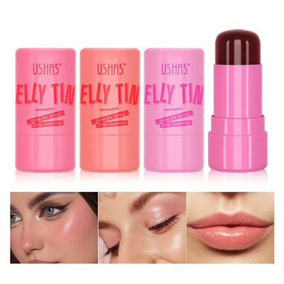 4-i-1 jellystick – rouge, läppbalsam, ögonskugga