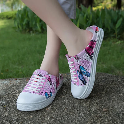 Women’s Outdoor Casual Shoes – Summer Breathable Round Toe Flats, Comfortable Non-Slip Sneakers, Fashion Sports Footwear & Stylish Zapatillas Mujer.