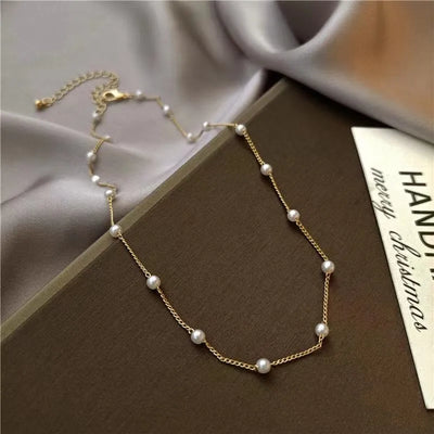 Trendy 3mm Beaded Choker Necklace – Black & Clear Beads Chain Jewelry for Women, Stylish Party Necklace & Sweet Bijoux Femme Gift.